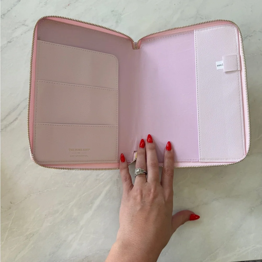 The Home Edit for Day Designer Leather Zip Planner - Light Blush Pink